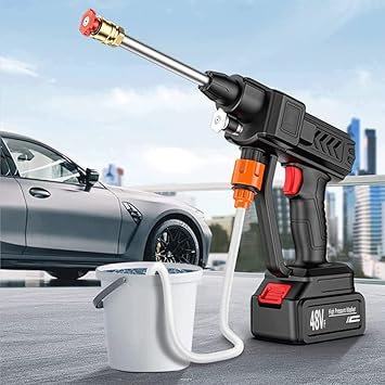Automatic Cordless Car Wash Spray Gun – 48V High Pressure Lithium Battery