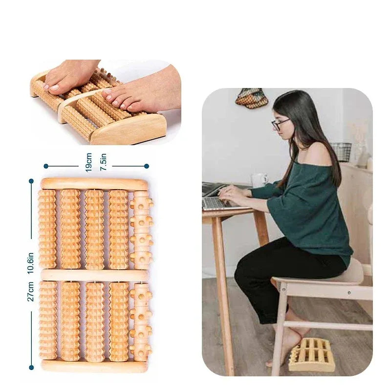 🌿 Premium Wooden Foot Massager Roller – Relieve Pain, Boost Circulation – Free Shipping🔥