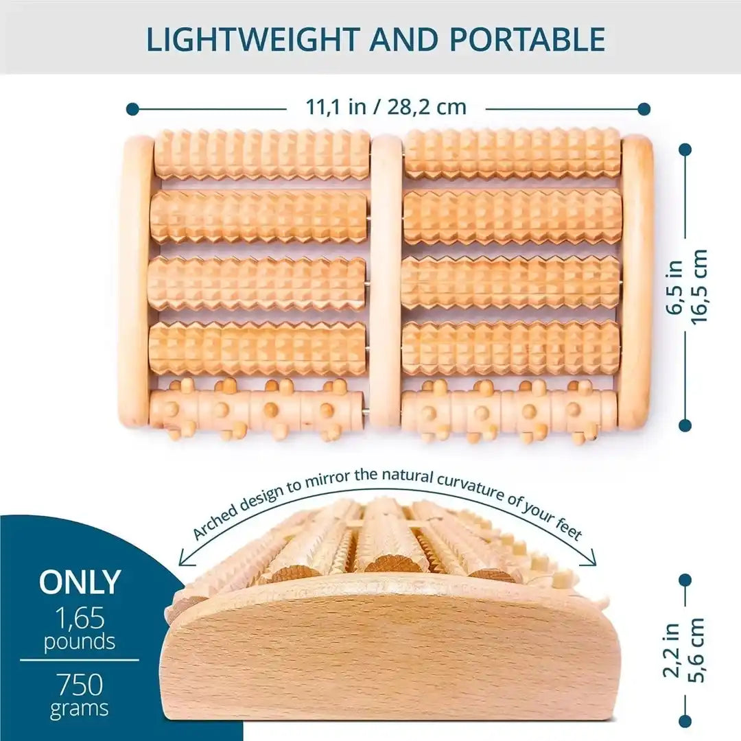 🌿 Premium Wooden Foot Massager Roller – Relieve Pain, Boost Circulation – Free Shipping🔥