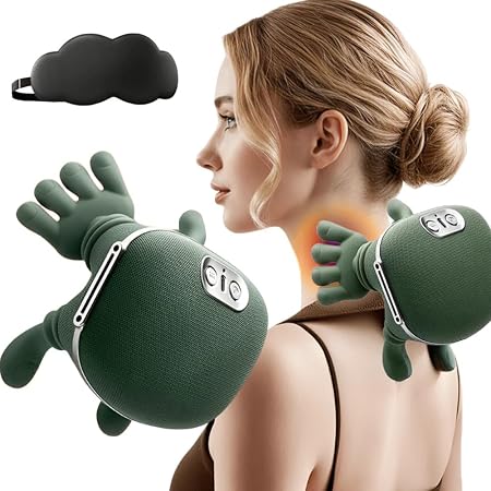 Professional 8-Finger Cordless Neck & Body Massager with Heat Therapy