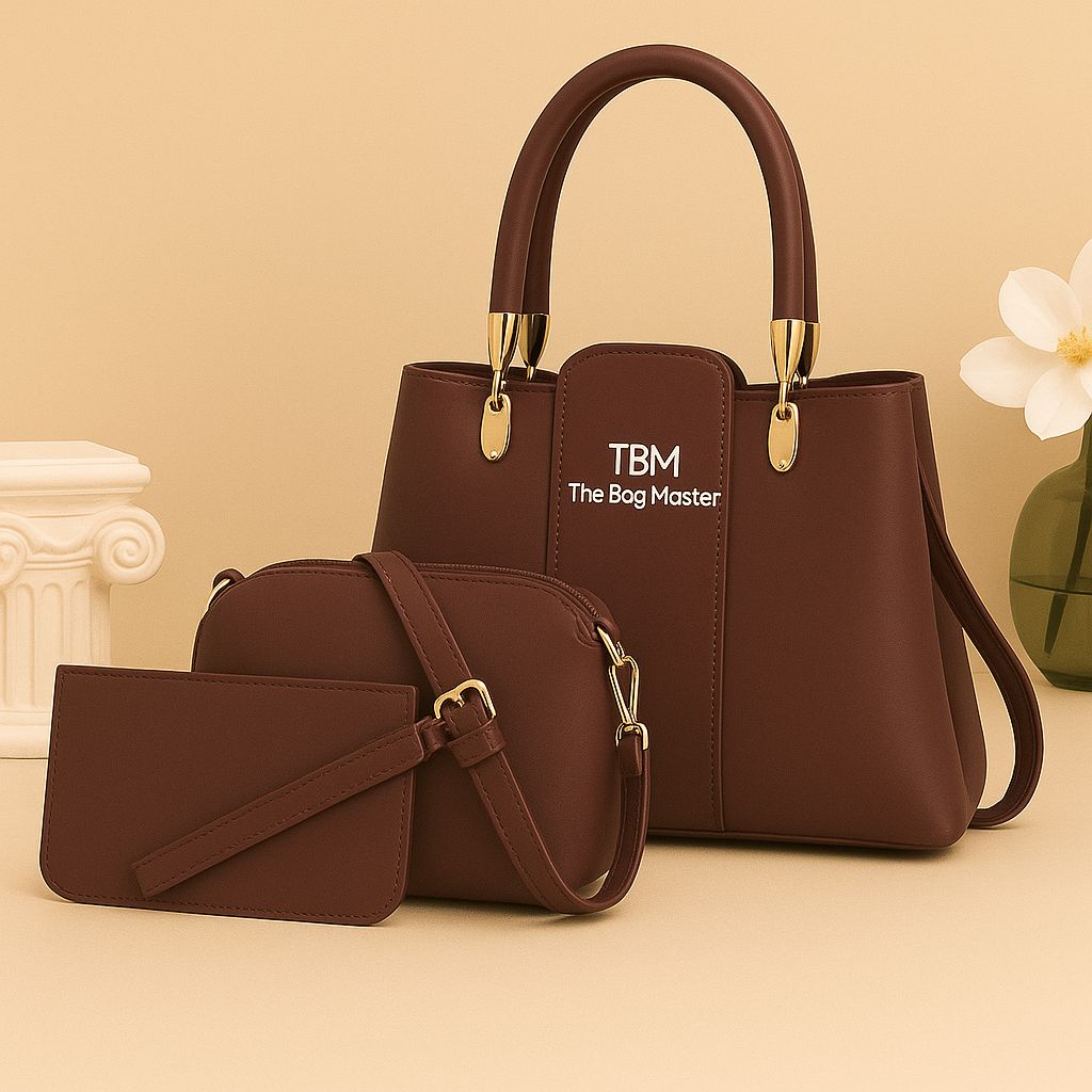 3‑Piece Ladies Handbag Set – Elegant Black, Premium Quality