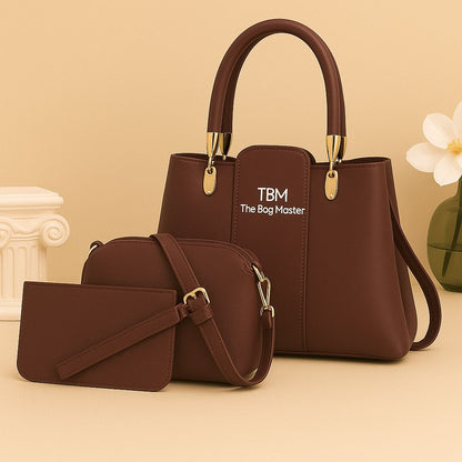 3‑Piece Ladies Handbag Set – Elegant Black, Premium Quality