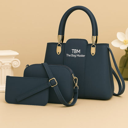 3‑Piece Ladies Handbag Set – Elegant Black, Premium Quality