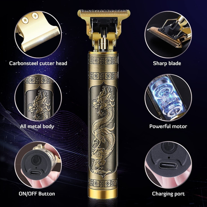 Vintage T9 Metal Trimmer & Hair Clipper for Men