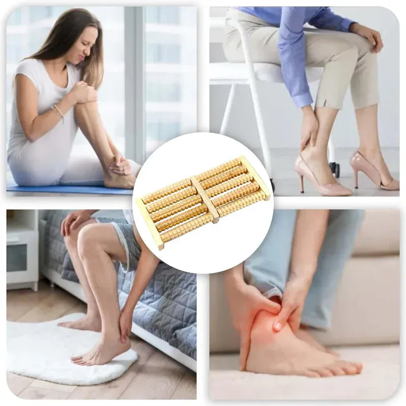 🌿 Premium Wooden Foot Massager Roller – Relieve Pain, Boost Circulation – Free Shipping🔥