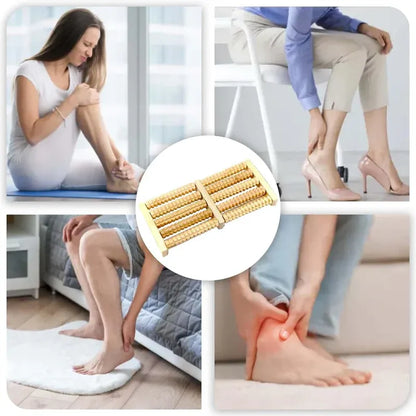 🌿 Premium Wooden Foot Massager Roller – Relieve Pain, Boost Circulation – Free Shipping🔥
