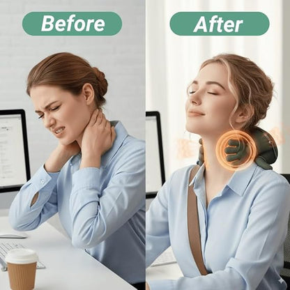 Professional 8-Finger Cordless Neck & Body Massager with Heat Therapy