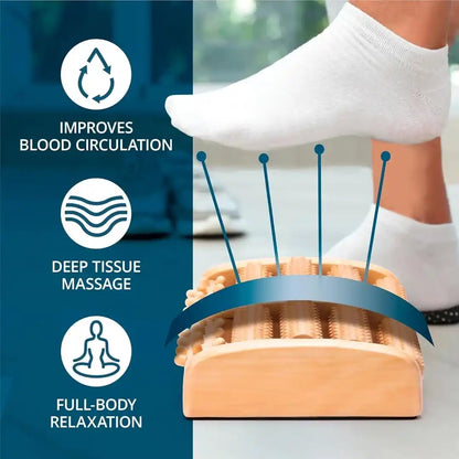 🌿 Premium Wooden Foot Massager Roller – Relieve Pain, Boost Circulation – Free Shipping🔥