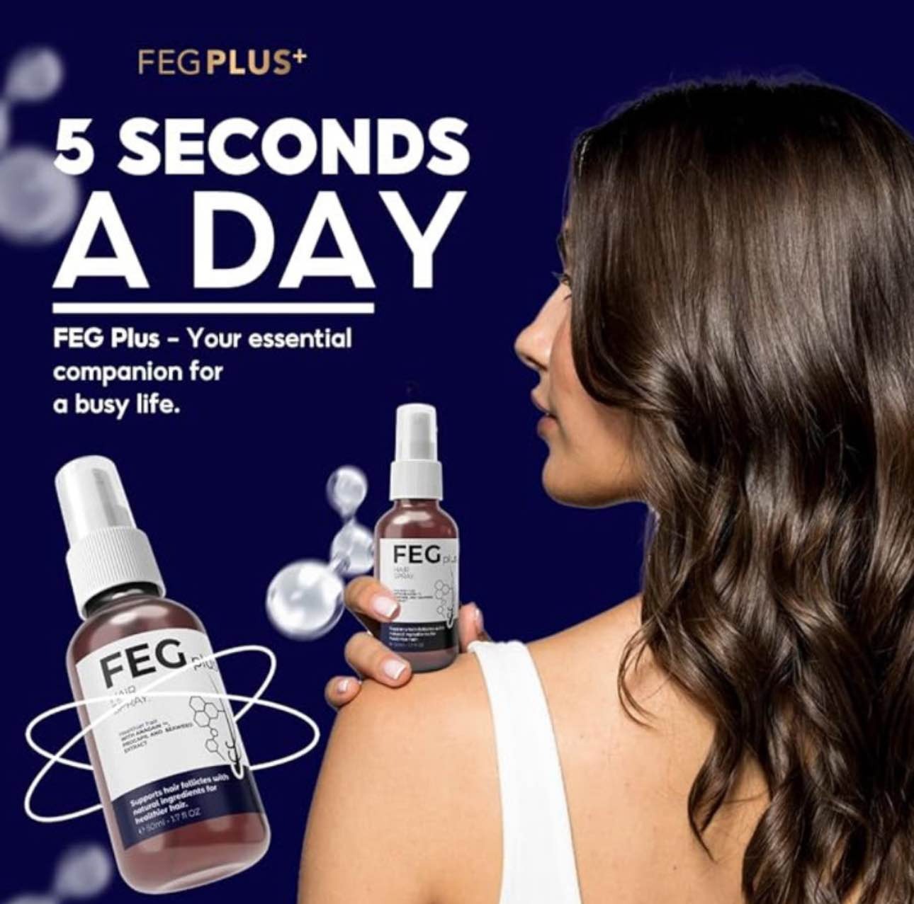 FEG Plus Hair Growth Spray 50ml – Reduce Hair Fall & Thicken Hair