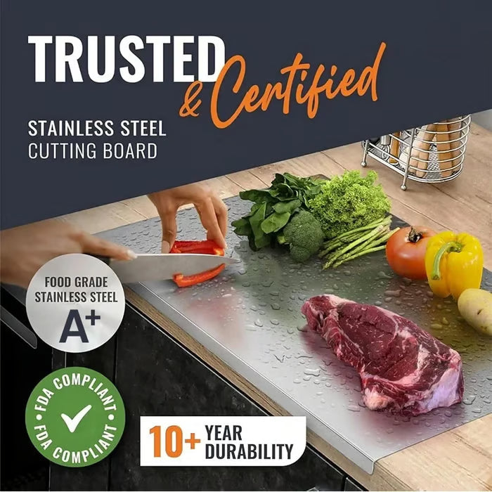 Food Grade Stainless Steel Vegetable Cutting Board – 50% OFF | Free Shipping⚡