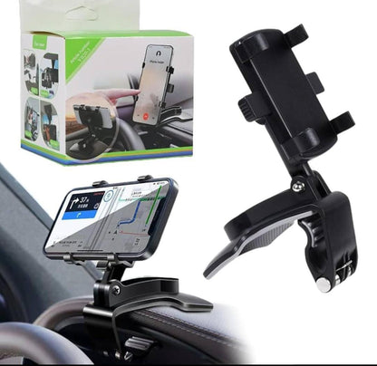 Dashboard Car Phone Holder ABS – 360° Rotatable Mobile Phone Mount