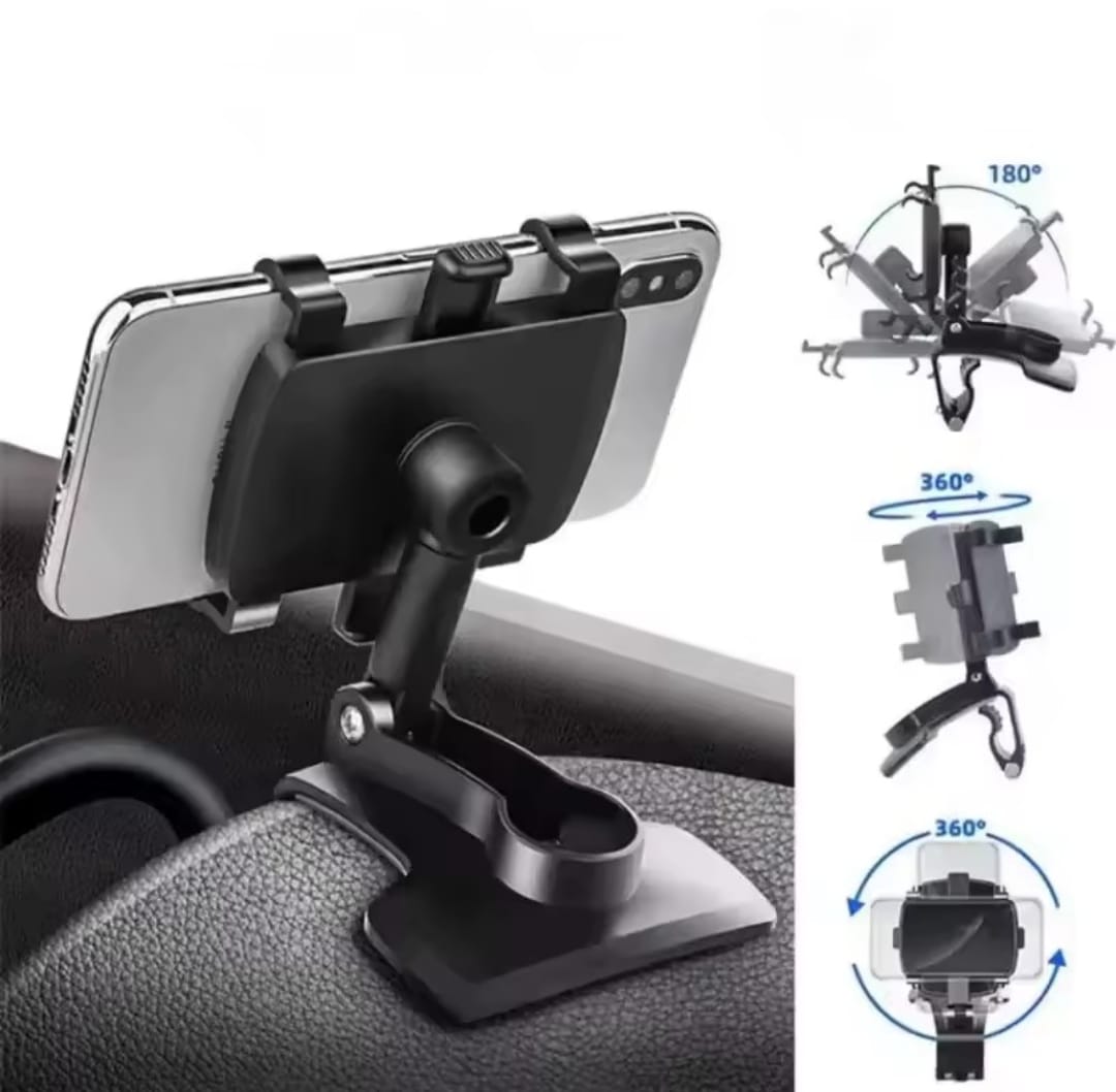 Dashboard Car Phone Holder ABS – 360° Rotatable Mobile Phone Mount