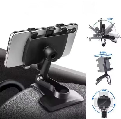 Dashboard Car Phone Holder ABS – 360° Rotatable Mobile Phone Mount