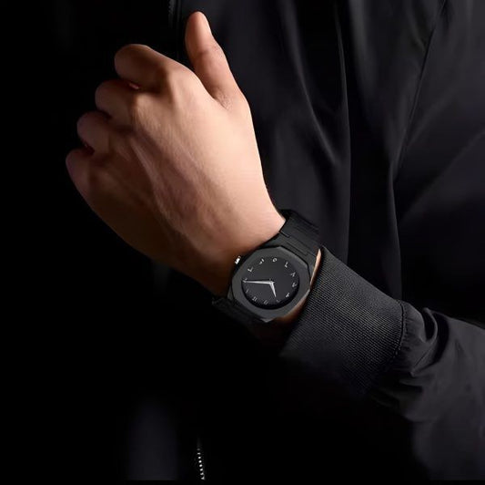 Aura Quartz Watch – Black Lightweight Arabic Dial for Men