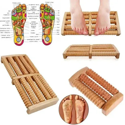 🌿 Premium Wooden Foot Massager Roller – Relieve Pain, Boost Circulation – Free Shipping🔥