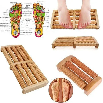 🌿 Premium Wooden Foot Massager Roller – Relieve Pain, Boost Circulation – Free Shipping🔥